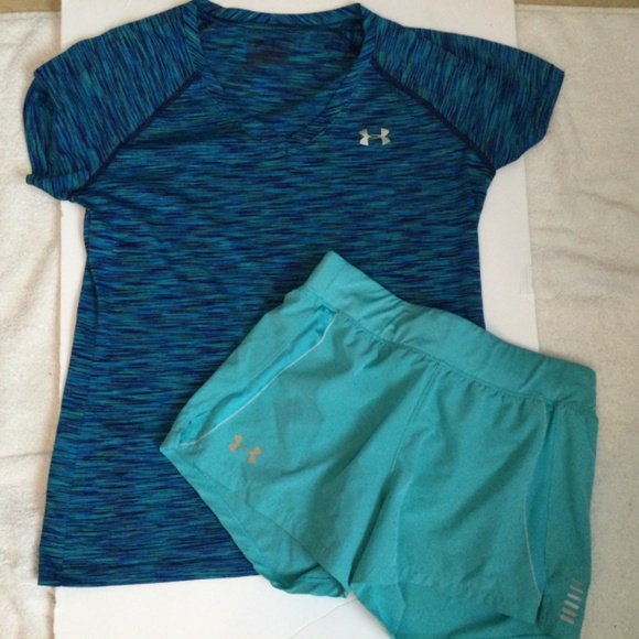 Women’s Under Armour SS T-Shirt AND Running Shorts, size Small - Picture 8 of 8